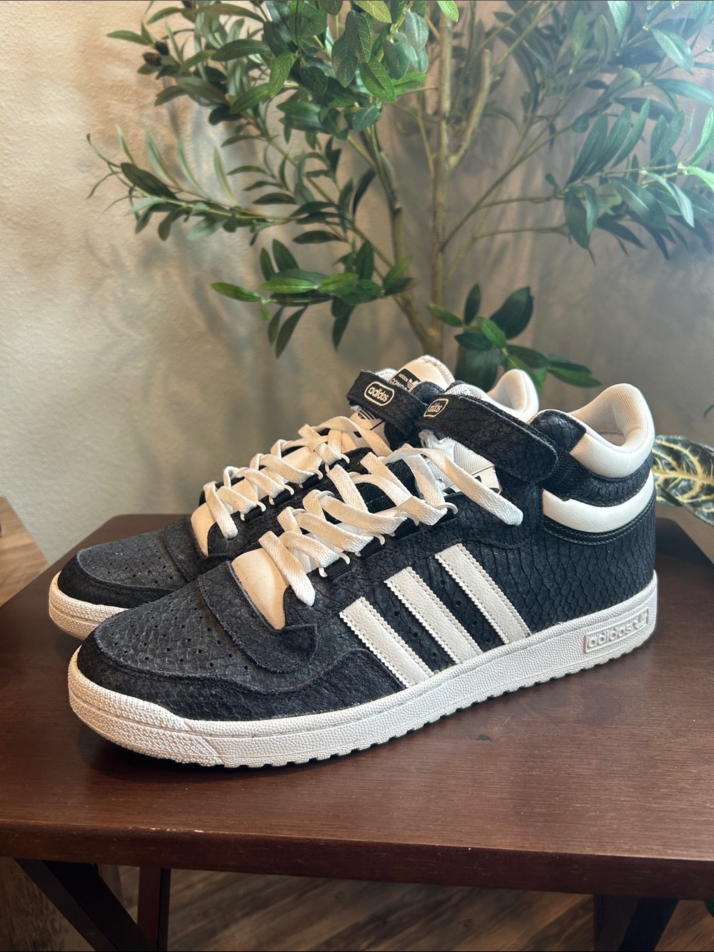 adidas Black & White Low-Top Sneakers with Three Stripes